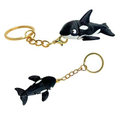 3D Printed 4cm Keychain - Orca