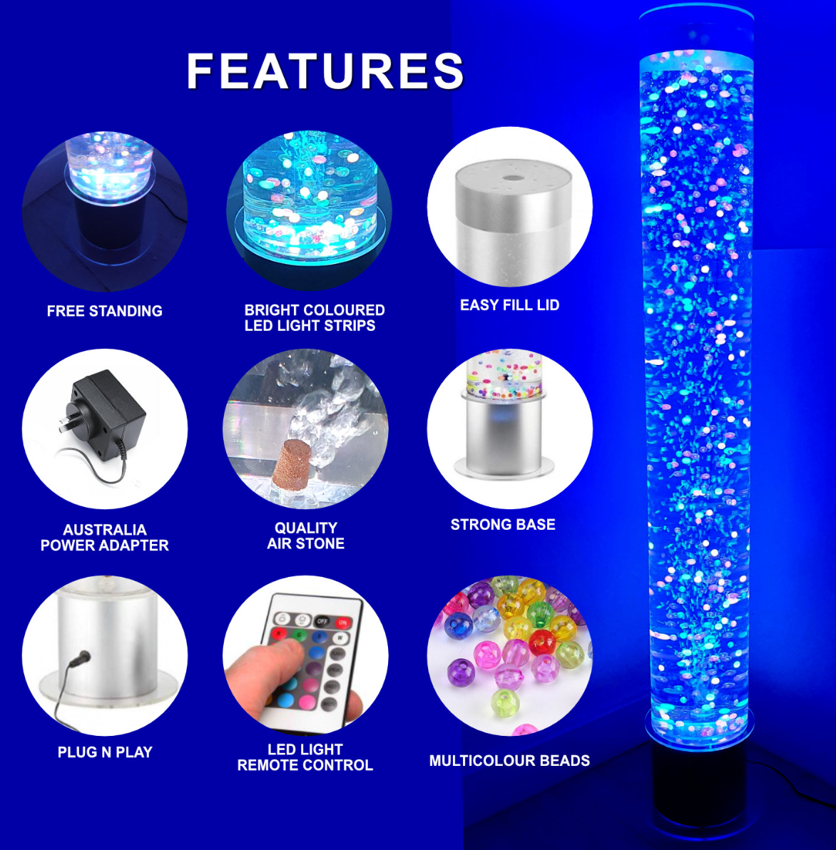 Sensory Bubble Tube Tower 120cm *preorder