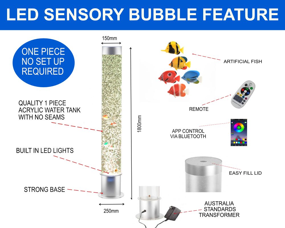 Sensory Bubble Tube Tower 180cm *preorder