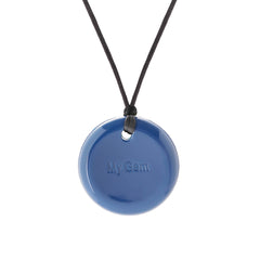 Button Sensory Chew Pendant - Navy